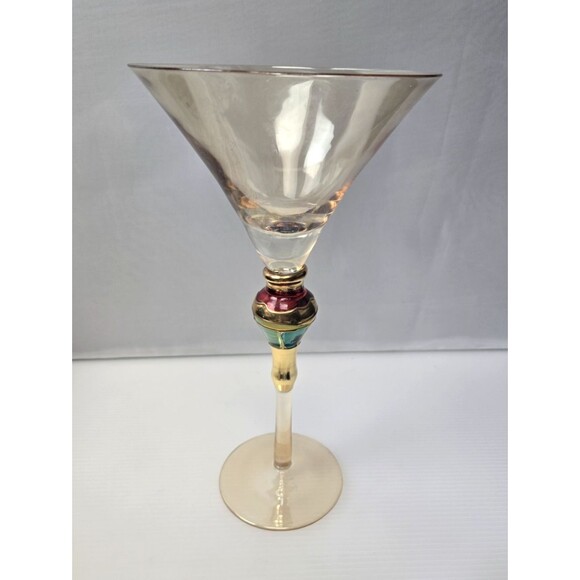Z. Gallerie Majestic Amber Art Glass Oversized Martini Glass 10" - Picture 5 of 11